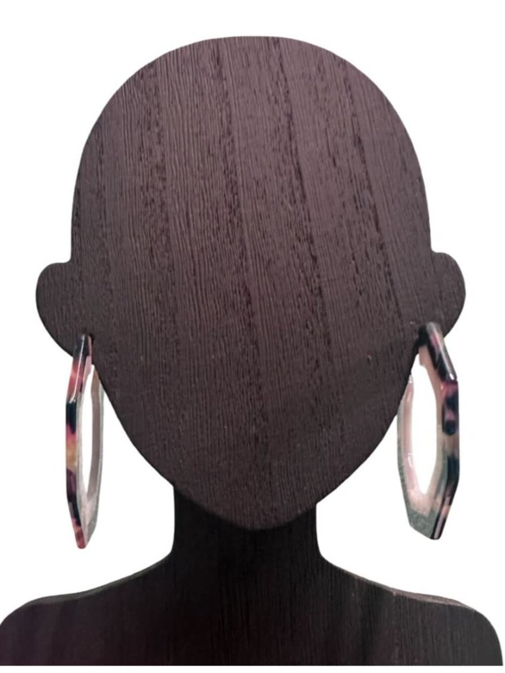 Acrylic Octagon Hoop Earrings In Marbled Multicolor Design Womens Jewelry